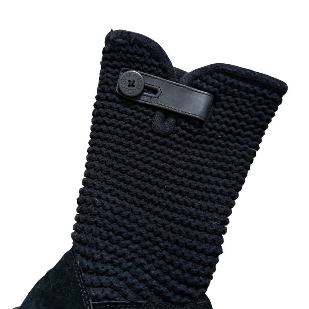 Ugg Australia Shaina Knit/Suede Sock Ankle Boots Women's Size 6 Black Winter - Picture 2 of 6